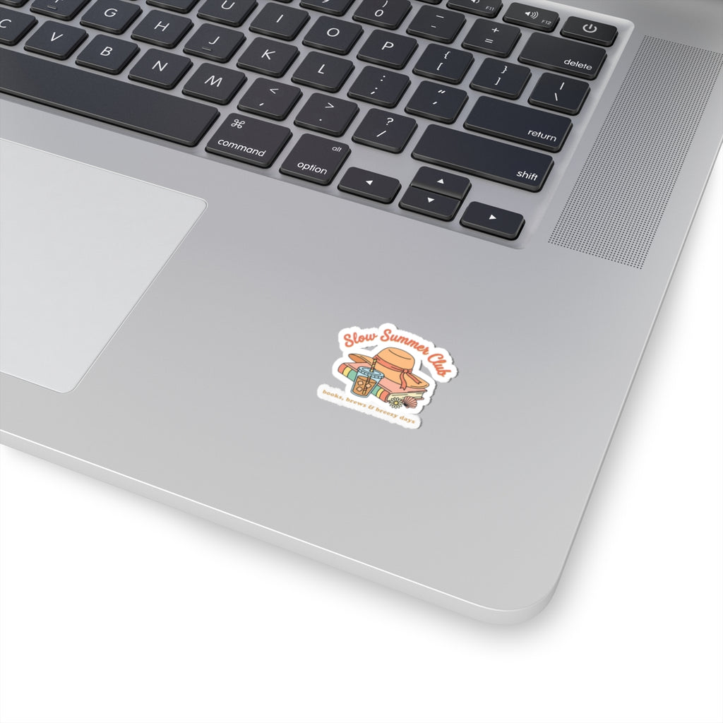 Slow Summer Club Sticker | summer aesthetic, pastel coastal vibes