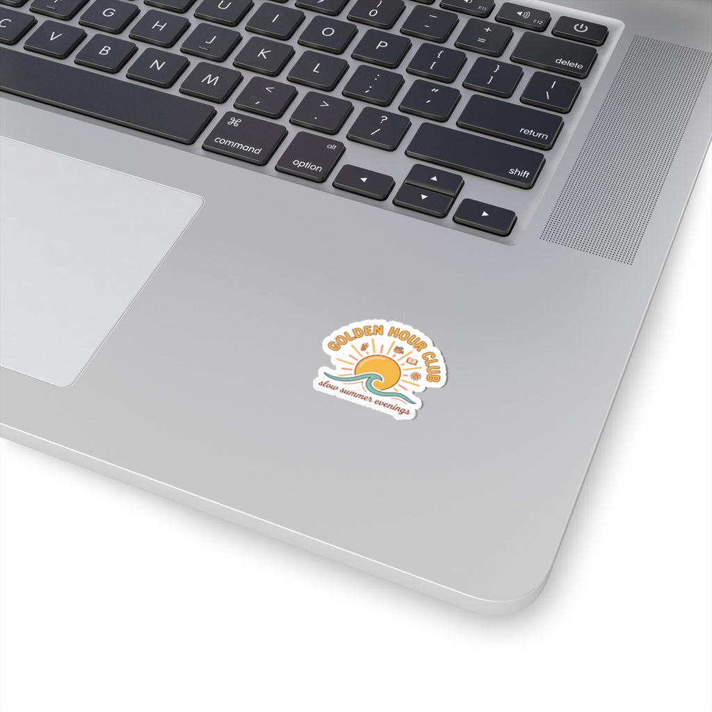 Golden Hour Club Kiss-Cut Stickers | summer aesthetic, coastal vibes, pastel retro