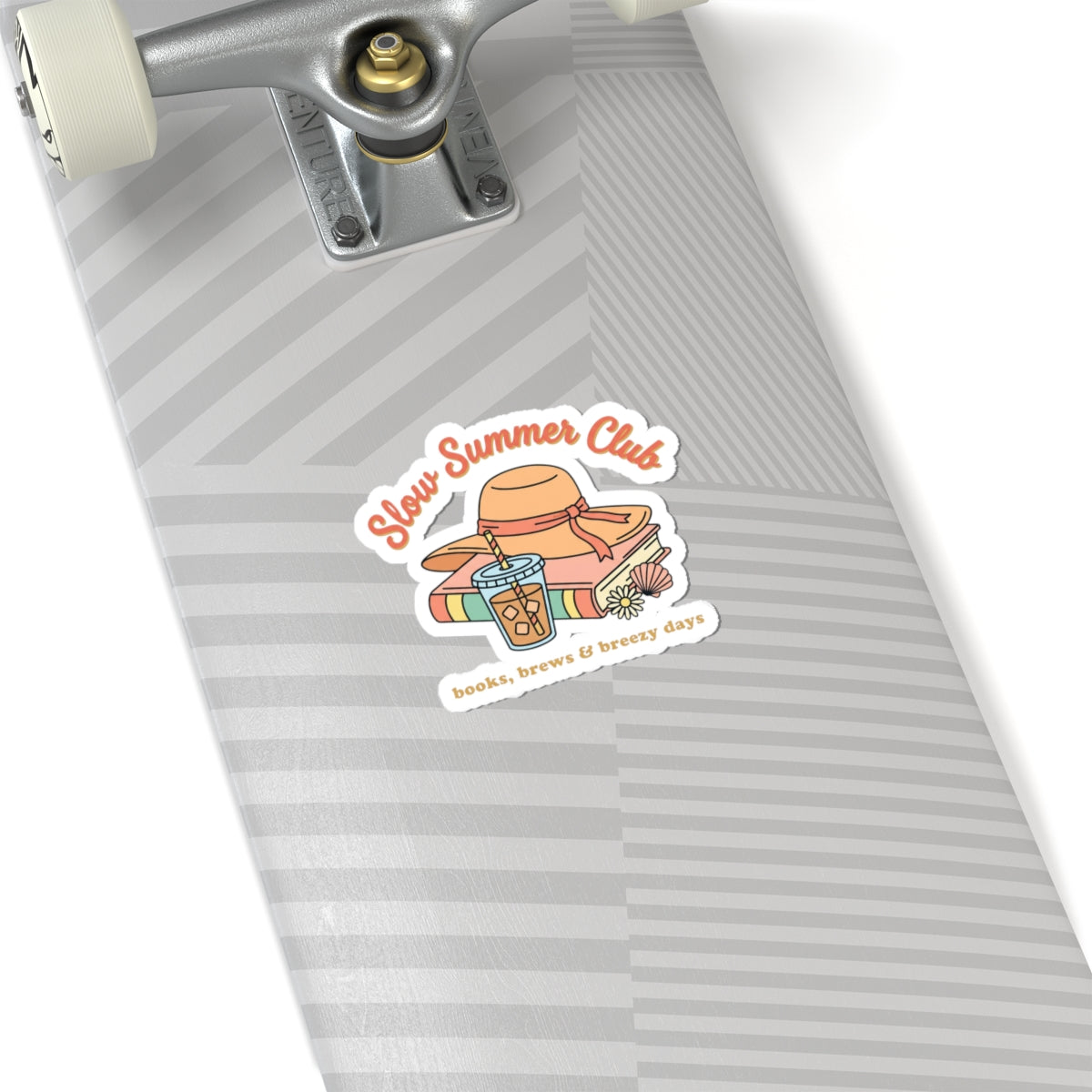 Slow Summer Club Sticker | summer aesthetic, pastel coastal vibes