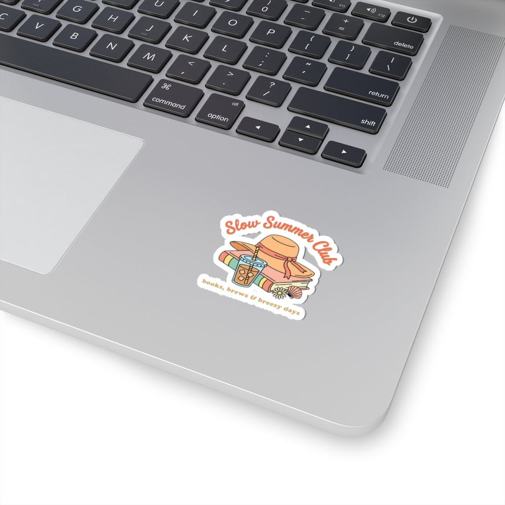 Slow Summer Club Sticker | summer aesthetic, pastel coastal vibes