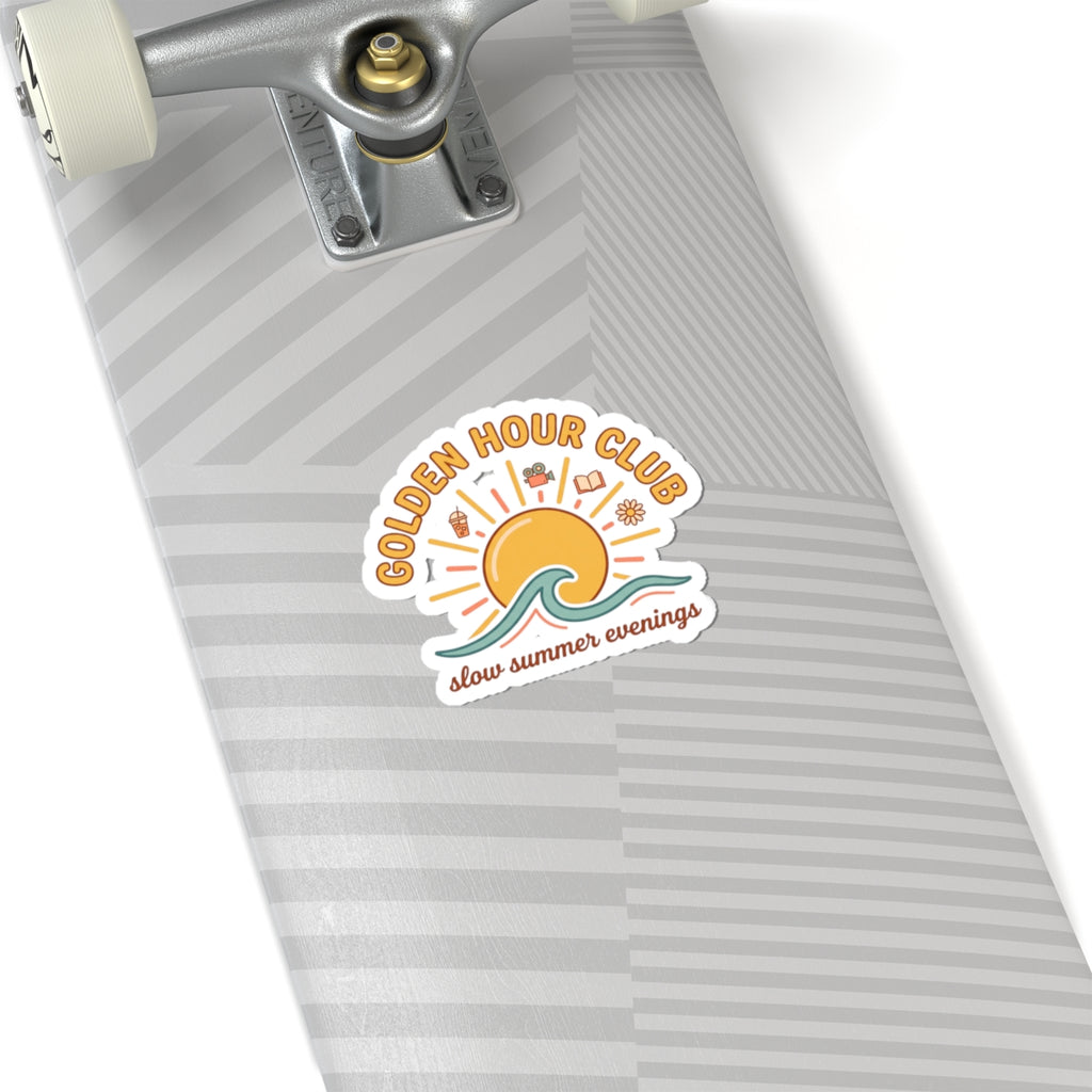 Golden Hour Club Kiss-Cut Stickers | summer aesthetic, coastal vibes, pastel retro