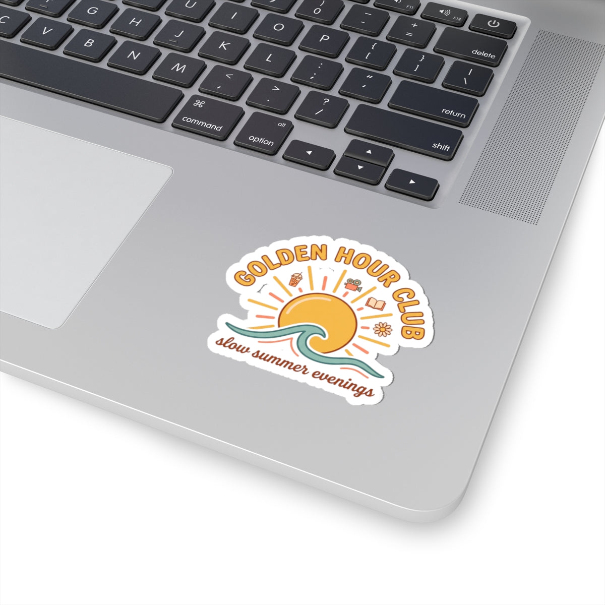 Golden Hour Club Kiss-Cut Stickers | summer aesthetic, coastal vibes, pastel retro