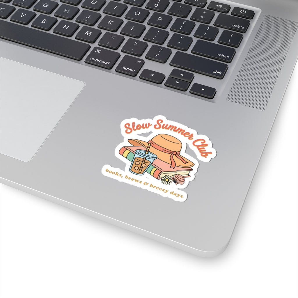 Slow Summer Club Sticker | summer aesthetic, pastel coastal vibes