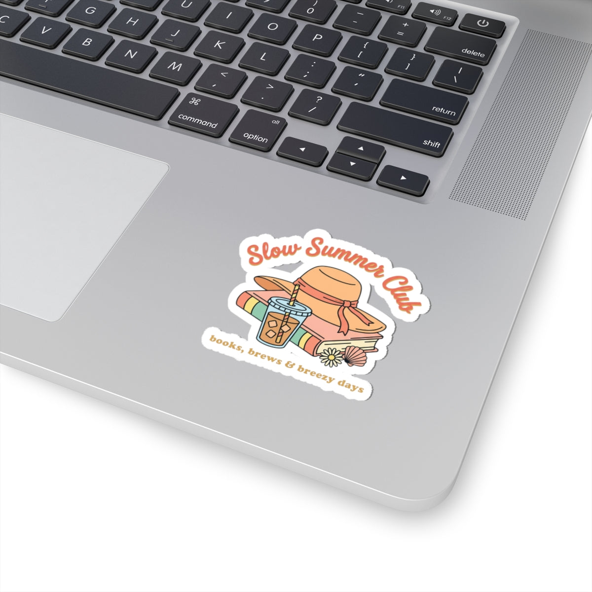 Slow Summer Club Sticker | summer aesthetic, pastel coastal vibes